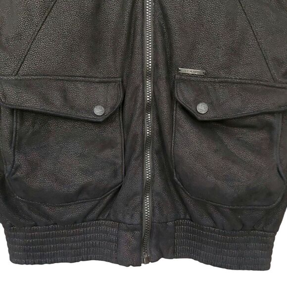 Billabong Hooded Jacket Mens Large Black Faux Suede Full Zip Travel Outdoor - Picture 4 of 11